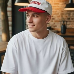 White Red Magnum Baseball Cap Sportsman 100% Cotton Men Women Outdoor Walking